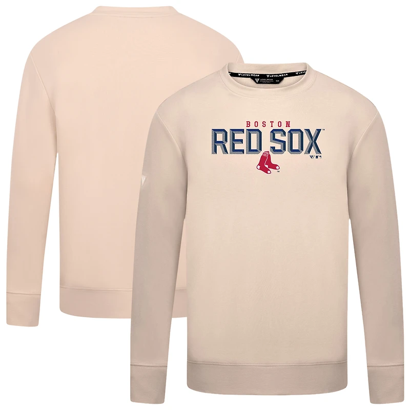 Men's Levelwear  Khaki Boston Red Sox Mandate Carve Tri-Blend Sweatshirt