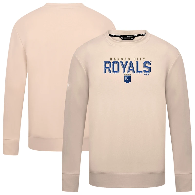 Men's Levelwear  Khaki Kansas City Royals Mandate Carve Tri-Blend Sweatshirt