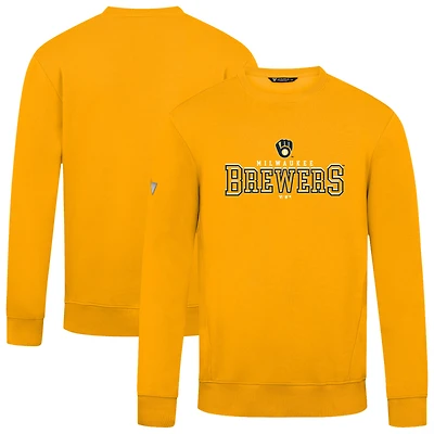Men's Levelwear  Gold Milwaukee Brewers Zane Journey Sweatshirt