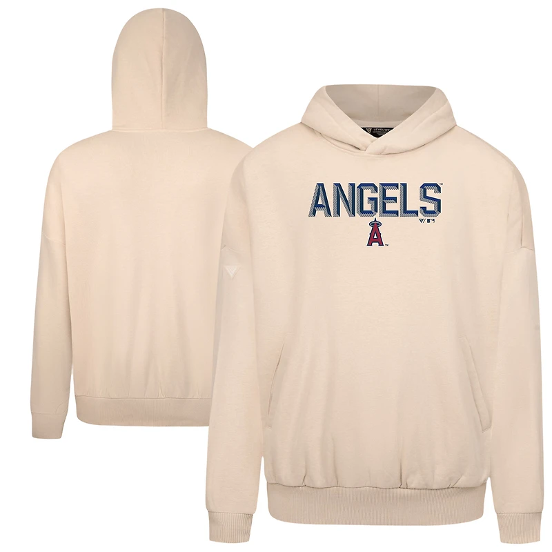 Men's Levelwear Khaki Los Angeles Angels Contact Carve Hoodie