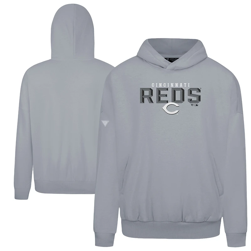 Men's Levelwear  Gray Cincinnati Reds Contact Carve Hoodie
