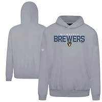 Men's Levelwear  Gray Milwaukee Brewers Contact Carve Hoodie