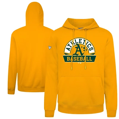 Men's Levelwear  Gold Oakland Athletics Podium Banner Arch Hoodie