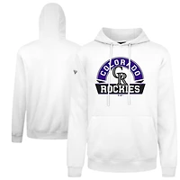 Men's Levelwear  White Colorado Rockies Podium Banner Arch Hoodie