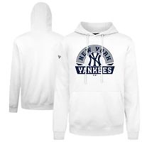 Men's Levelwear  White New York Yankees Podium Banner Arch Hoodie