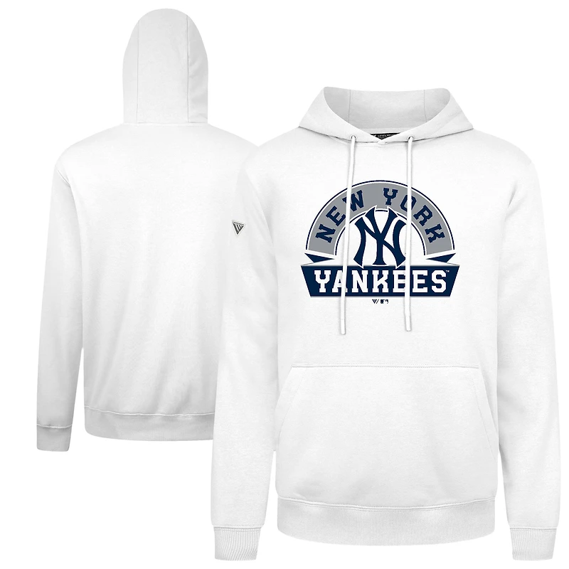 Men's Levelwear White New York Yankees Podium Banner Arch Hoodie