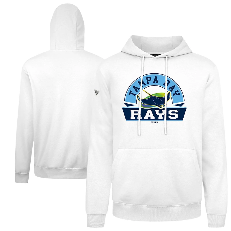 Men's Levelwear White Tampa Bay Rays Podium Banner Arch Hoodie