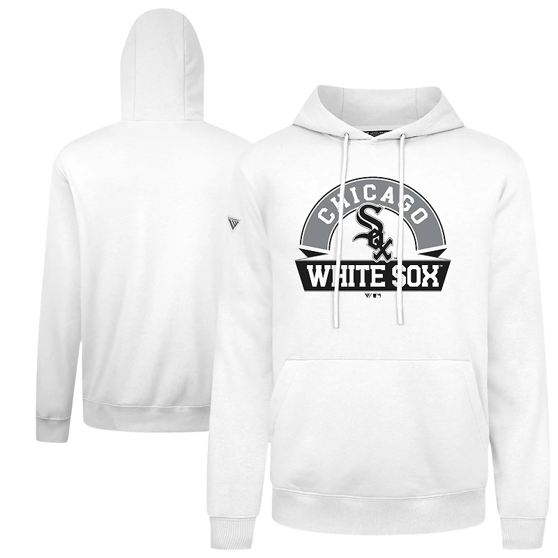 Men's Levelwear White Chicago Sox Podium Banner Arch Hoodie