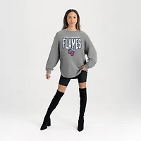 Women's Gameday Couture Gray Liberty Flames Oversized Pure Motion Corded Sweatshirt
