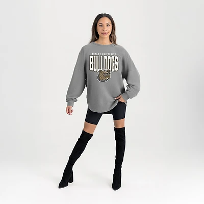 Women's Gameday Couture Gray Bryant Bulldogs Oversized Pure Motion Corded Sweatshirt