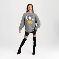 Women's Gameday Couture Gray Cal Bears Oversized Pure Motion Corded Sweatshirt
