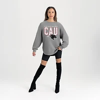 Women's Gameday Couture Gray Clark Atlanta University Panthers Oversized Pure Motion Corded Sweatshirt
