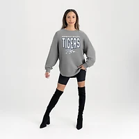 Women's Gameday Couture Gray Jackson State Tigers Oversized Pure Motion Corded Sweatshirt