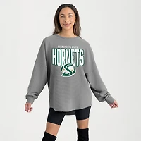 Women's Gameday Couture Gray Sacramento State Hornets Oversized Pure Motion Corded Sweatshirt