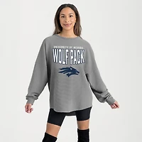 Women's Gameday Couture Gray Nevada Wolf Pack Oversized Pure Motion Corded Sweatshirt
