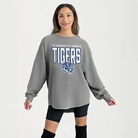 Women's Gameday Couture Gray Memphis Tigers Oversized Pure Motion Corded Sweatshirt