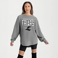 Women's Gameday Couture Gray Providence Friars Oversized Pure Motion Corded Sweatshirt