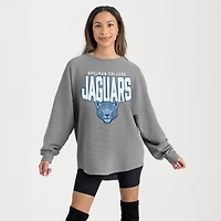 Women's Gameday Couture Gray Spelman College Jaguars Oversized Pure Motion Corded Sweatshirt