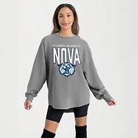 Women's Gameday Couture Gray Villanova Wildcats Oversized Pure Motion Corded Sweatshirt