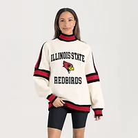 Women's Gameday Couture White Illinois State Redbirds Oversized Vivid Turtleneck Sweatshirt