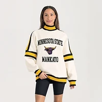 Women's Gameday Couture White Minnesota State Mavericks Oversized Vivid Turtleneck Sweatshirt