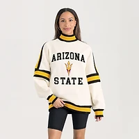 Women's Gameday Couture White Arizona State Sun Devils Oversized Vivid Turtleneck Sweatshirt