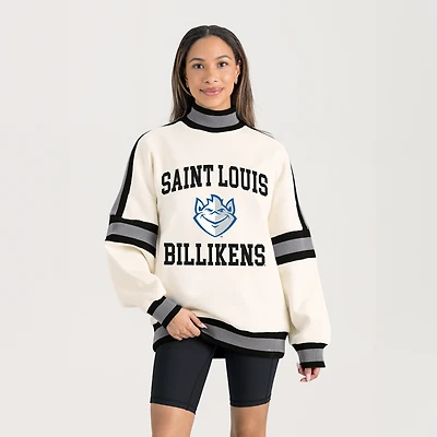 Women's Gameday Couture White Saint Louis Billikens Oversized Vivid Turtleneck Sweatshirt