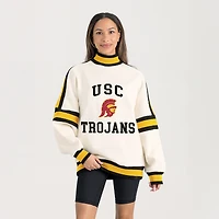 Women's Gameday Couture White USC Trojans Oversized Vivid Turtleneck Sweatshirt