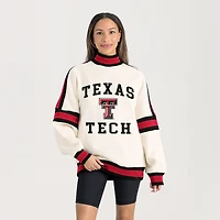 Women's Gameday Couture White Texas Tech Red Raiders Oversized Vivid Turtleneck Sweatshirt