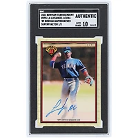Luisangel Acuña Texas Rangers Autographed 2021 Bowman Transcendent Superfractor #89S-LA #1/1 SGC Authenticated Auto 10 Card