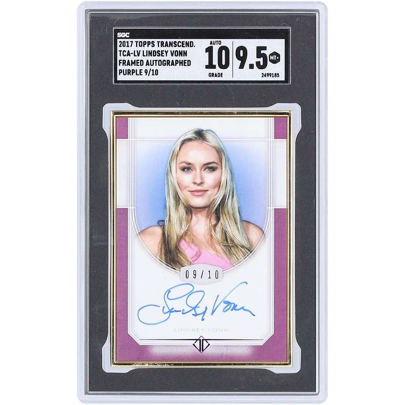 Lindsey Vonn US Ski & Snowboard Autographed 2017 Topps Transcendent Framed Purple #TCA-LV #9/10 SGC Authenticated 9.5/10 Card