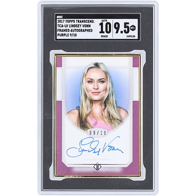 Lindsey Vonn US Ski & Snowboard Autographed 2017 Topps Transcendent Framed Purple #TCA-LV #9/10 SGC Authenticated 9.5/10 Card
