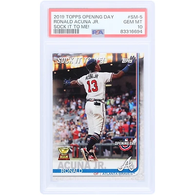 Ronald Acuna Jr. Atlanta Braves 2019 Topps Opening Day Sock it to Me! #SM-5 PSA Authenticated 10 Card