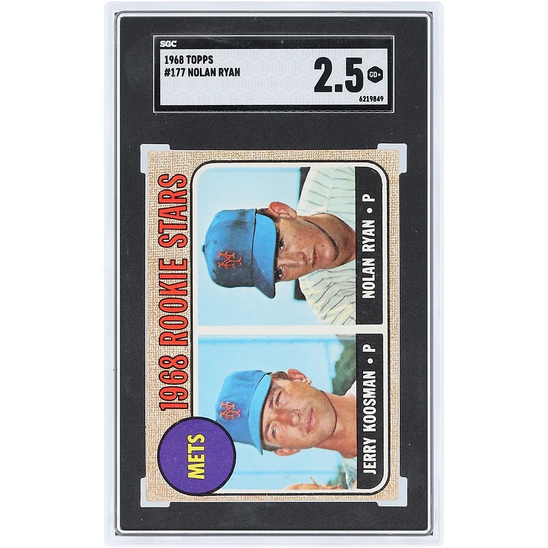 Nolan Ryan New York Mets 1968 Topps #177 SGC Authenticated 2.5 Rookie Card