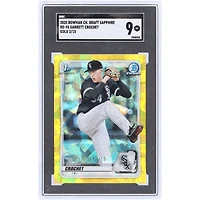 Garrett Crochet Chicago White Sox 2020 Bowman Chrome Sapphire Gold #BD-95 #3/15 SGC Authenticated 9 Card