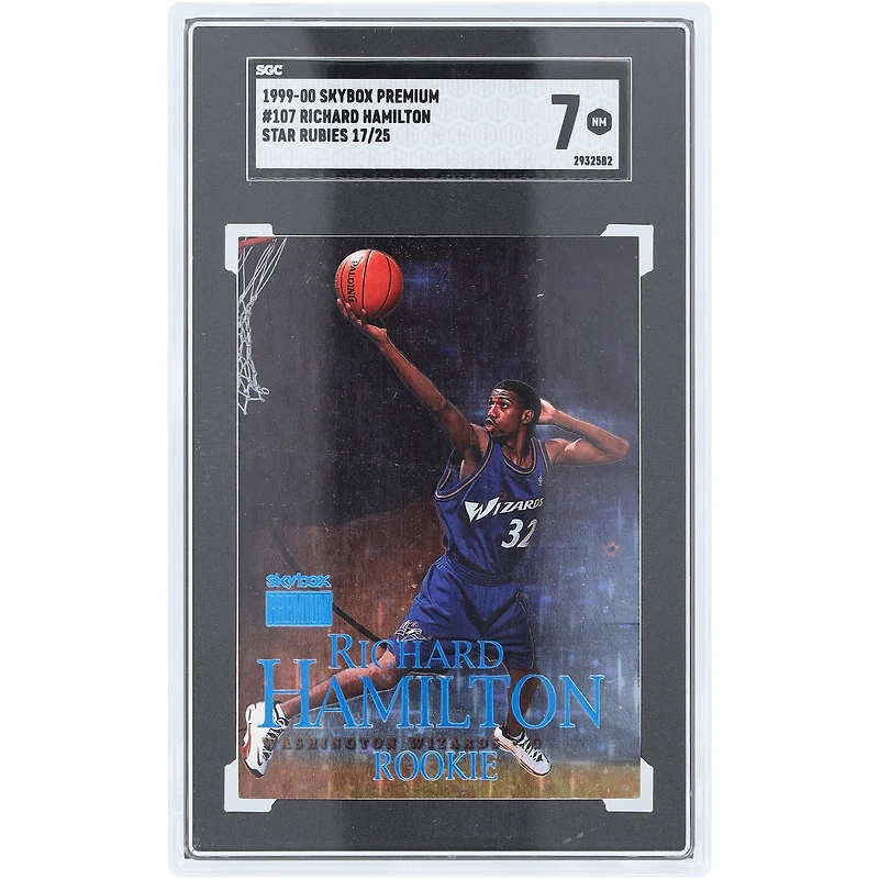 Richard Hamilton Washington Wizards 1999-00 Fleer Skybox Premium Star Rubies #107 #17/25 SGC Authenticated 7 Rookie Card