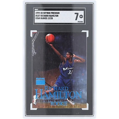 Richard Hamilton Washington Wizards 1999-00 Fleer Skybox Premium Star Rubies #107 #17/25 SGC Authenticated 7 Rookie Card