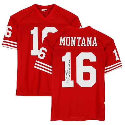 Joe Montana San Francisco 49ers Autographed Scarlet Mitchell & Ness Authentic Jersey with "4x SB Champ" & "HOF 2000" Inscriptions