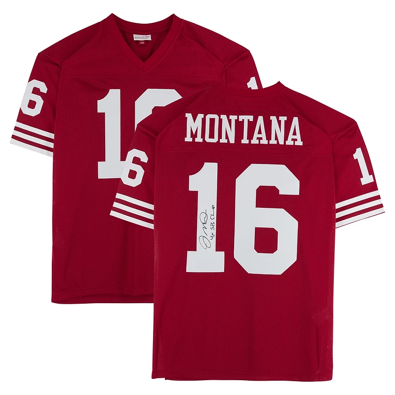 Joe Montana San Francisco 49ers Autographed Scarlet Mitchell & Ness Authentic Jersey with "4x SB Champ" Inscription
