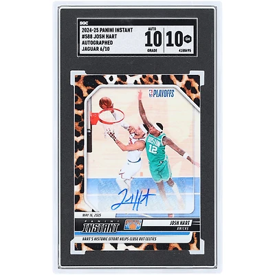 Josh Hart New York Knicks Autographed 2024-25 Panini Instant Jaguar #588 #/10 SGC Authenticated 10/10 Card