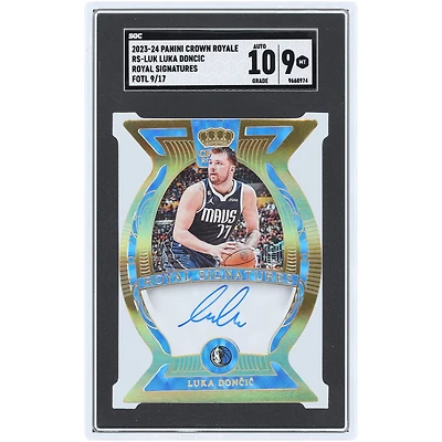 Luka Dončić Dallas Mavericks Autographed 2023-24 Panini Crown Royale FOTL Royal Sigs #RS-LUK #9/17 SGC Authenticated 9/10 Card