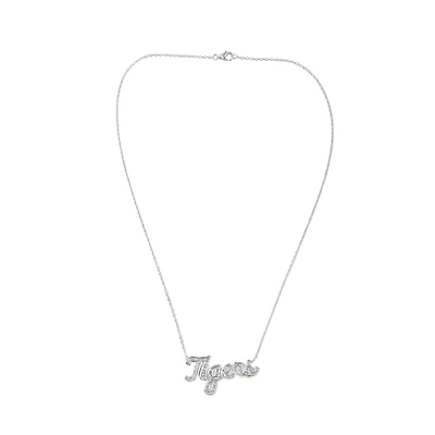 FanDrip Silver LSU Tigers Diamond Pendant Necklace with 18" Chain