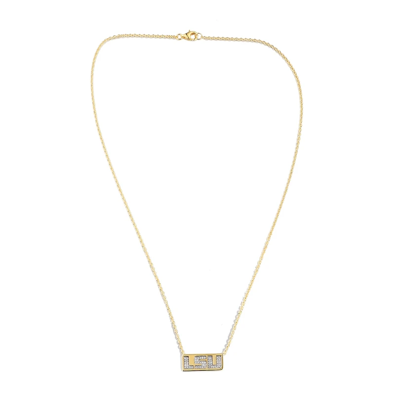 FanDrip LSU Tigers Diamond Pendant Necklace with 18" Chain