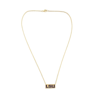 FanDrip Gold LSU Tigers Amethyst Pendant Necklace with 18" Chain
