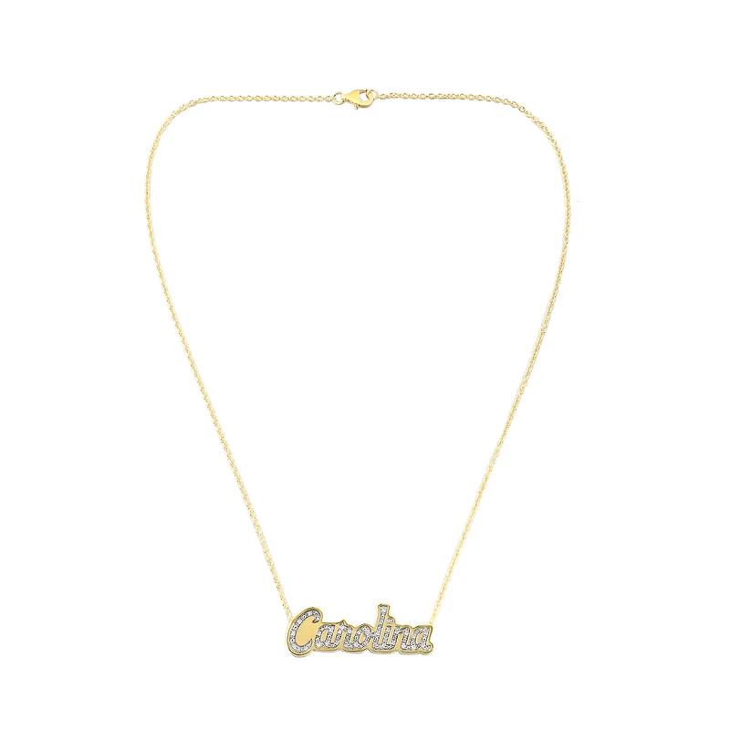 FanDrip Gold North Carolina Tar Heels Diamond Pendant Necklace with 18" Chain