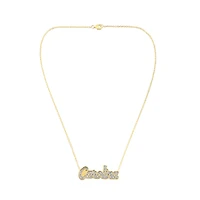 FanDrip Gold North Carolina Tar Heels Diamond Pendant Necklace with 18" Chain