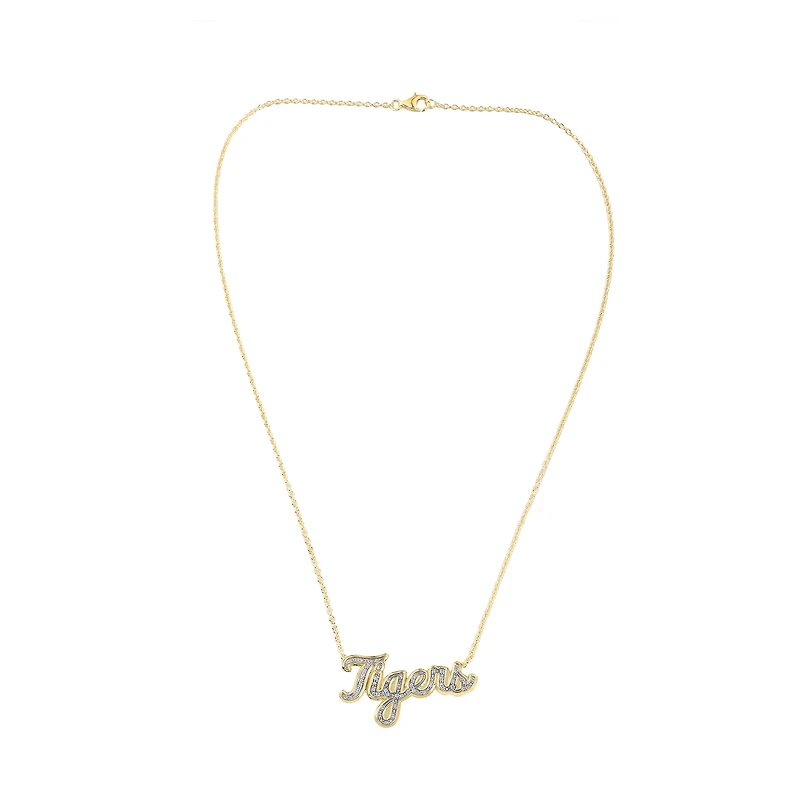 FanDrip Gold LSU Tigers Diamond Pendant Necklace with 18" Chain