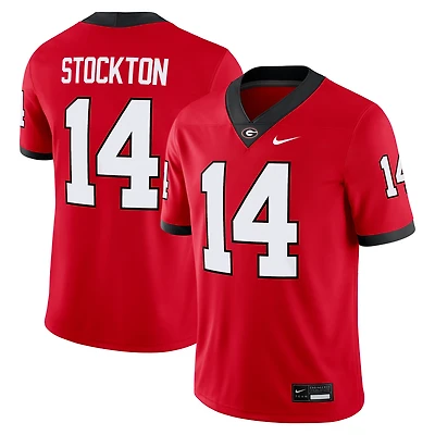 Men's Nike Gunner Stockton Red Georgia Bulldogs Home  NIL Football Game Jersey