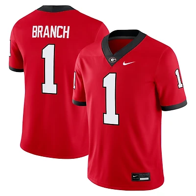 Men's Nike Zachariah Branch Red Georgia Bulldogs Home  NIL Football Game Jersey