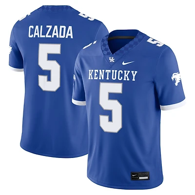 Men's Nike Zach Calzada Royal Kentucky Wildcats Home  NIL Football Game Jersey